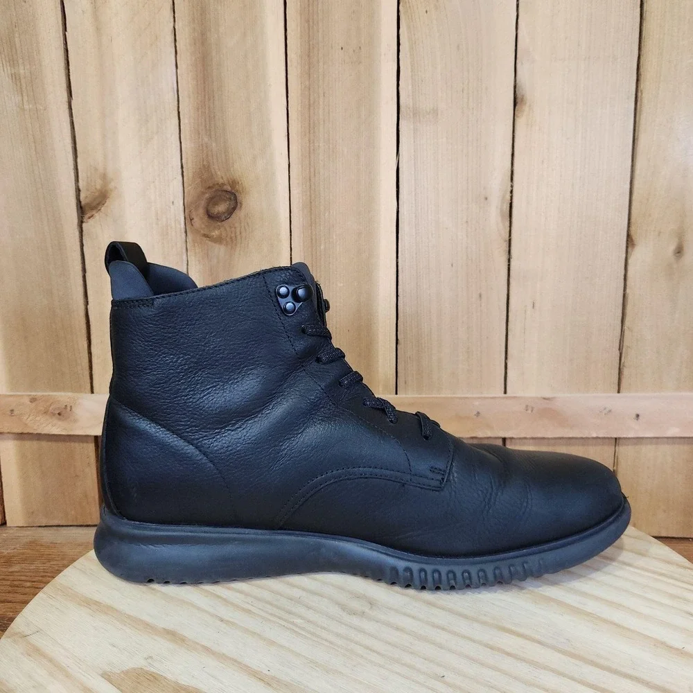 Cole Haan 2. Zerogrand City Boots Mens 11.5 M Black Leather Ankle Casual